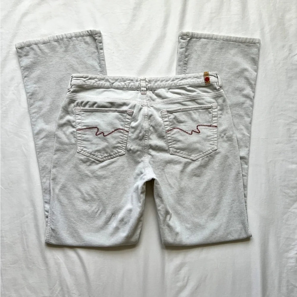 Y2K Blue Asphalt Cream Low Rise Corduroy Pants - Picture 5 of 7